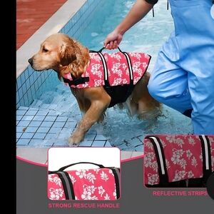 Pink and White Floral Dog Life Jacket